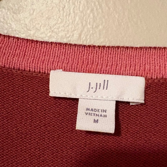 J Jill V Neck Long Sleeve Sweater Women M Cinnoman Cotton Blend Casual Tunic - Picture 4 of 8